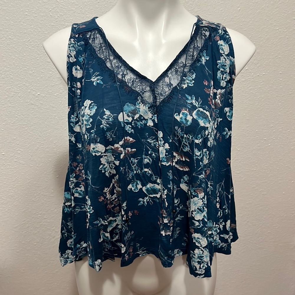 Lucky Brand Floral Sleeveless Top Sz XS